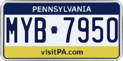 PA license plate MYB7950