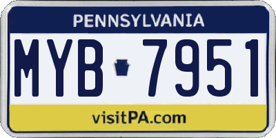 PA license plate MYB7951