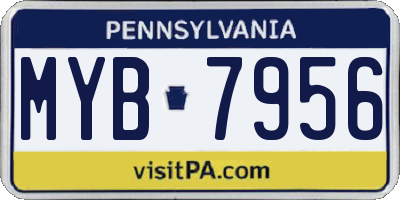 PA license plate MYB7956