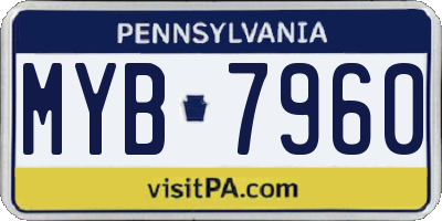 PA license plate MYB7960