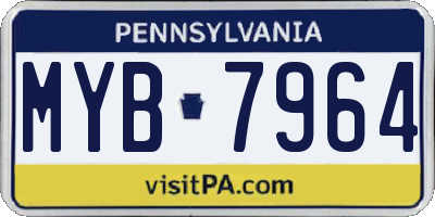 PA license plate MYB7964