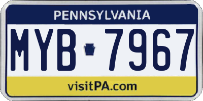 PA license plate MYB7967
