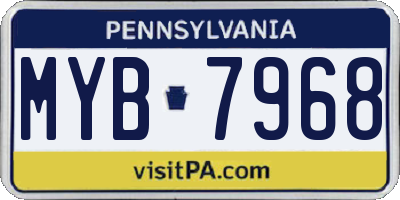 PA license plate MYB7968