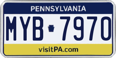 PA license plate MYB7970