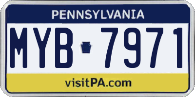 PA license plate MYB7971