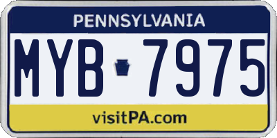 PA license plate MYB7975