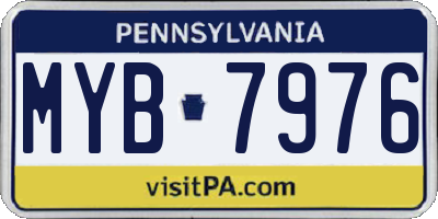 PA license plate MYB7976