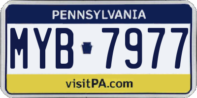 PA license plate MYB7977