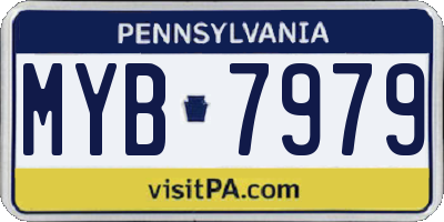 PA license plate MYB7979