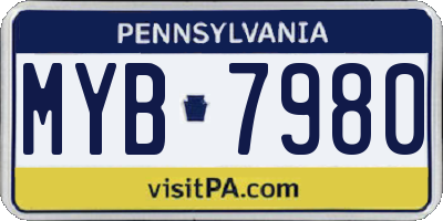 PA license plate MYB7980