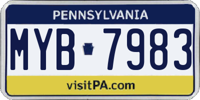 PA license plate MYB7983