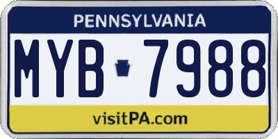 PA license plate MYB7988