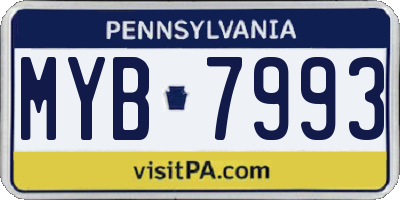 PA license plate MYB7993