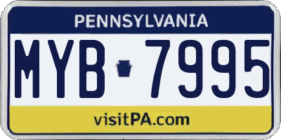 PA license plate MYB7995