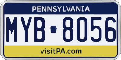 PA license plate MYB8056