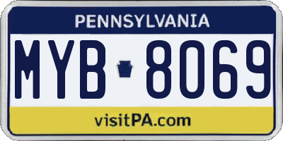 PA license plate MYB8069