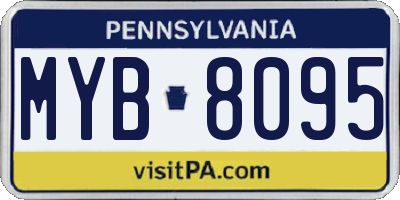 PA license plate MYB8095