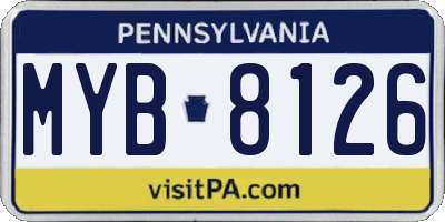 PA license plate MYB8126