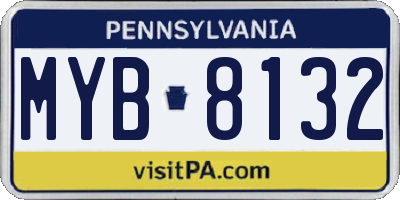 PA license plate MYB8132