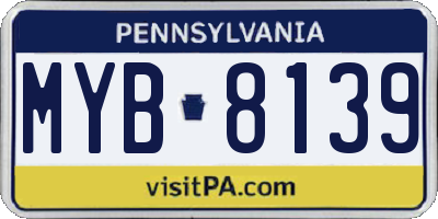 PA license plate MYB8139