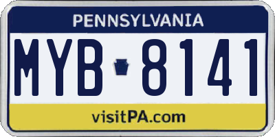 PA license plate MYB8141