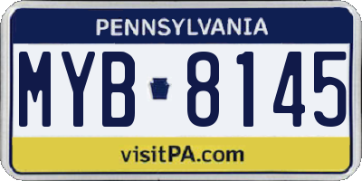 PA license plate MYB8145
