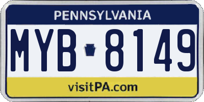PA license plate MYB8149