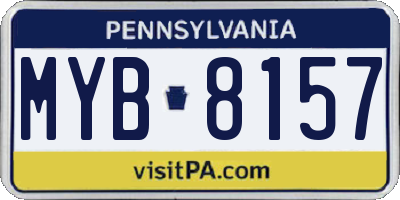 PA license plate MYB8157