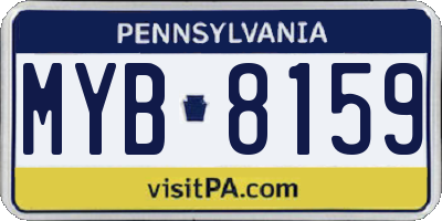 PA license plate MYB8159