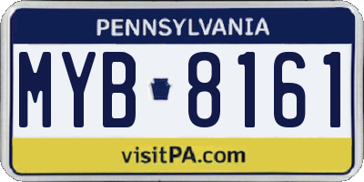 PA license plate MYB8161