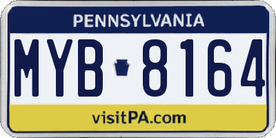 PA license plate MYB8164
