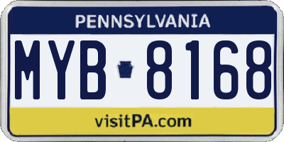 PA license plate MYB8168