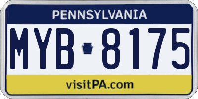 PA license plate MYB8175