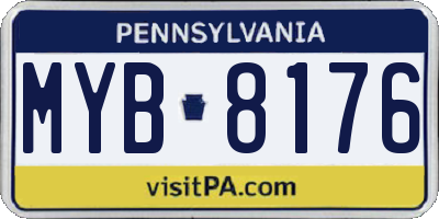 PA license plate MYB8176