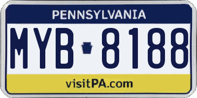 PA license plate MYB8188