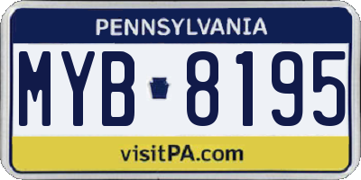PA license plate MYB8195
