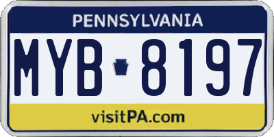 PA license plate MYB8197