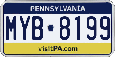 PA license plate MYB8199