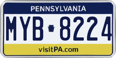 PA license plate MYB8224