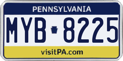 PA license plate MYB8225