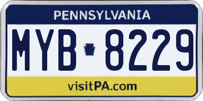 PA license plate MYB8229