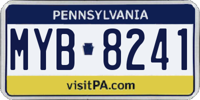 PA license plate MYB8241