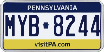 PA license plate MYB8244