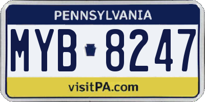 PA license plate MYB8247