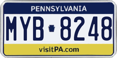 PA license plate MYB8248