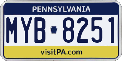 PA license plate MYB8251