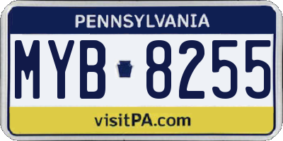 PA license plate MYB8255