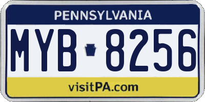 PA license plate MYB8256