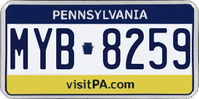 PA license plate MYB8259