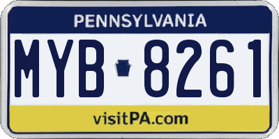PA license plate MYB8261